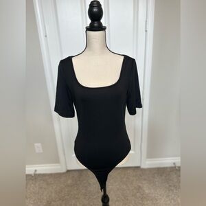 Women's Plus Size Basic Short Sleeve Bodysuit Scoop Neck T Shirts Bodysuit